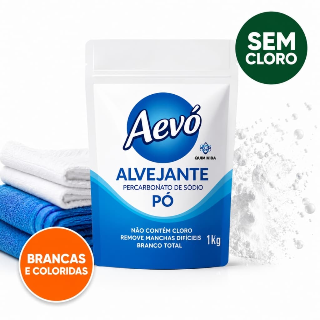 Percarbonato 1Kg Tira Manchas Alvejante Sem Cloro Percarbonato Ideal Para Roupas Brancas e Coloridas
