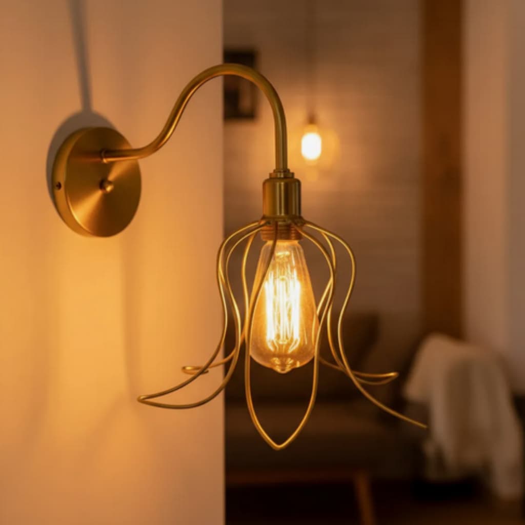Luminária Arandela De Parede Tulipa Pendente Lustre  Aramado Moderno