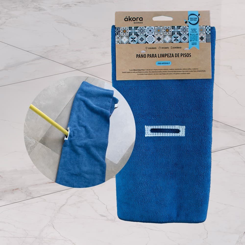 Pano Ákora Para Limpeza de Pisos com Furo Central - 45x60cm