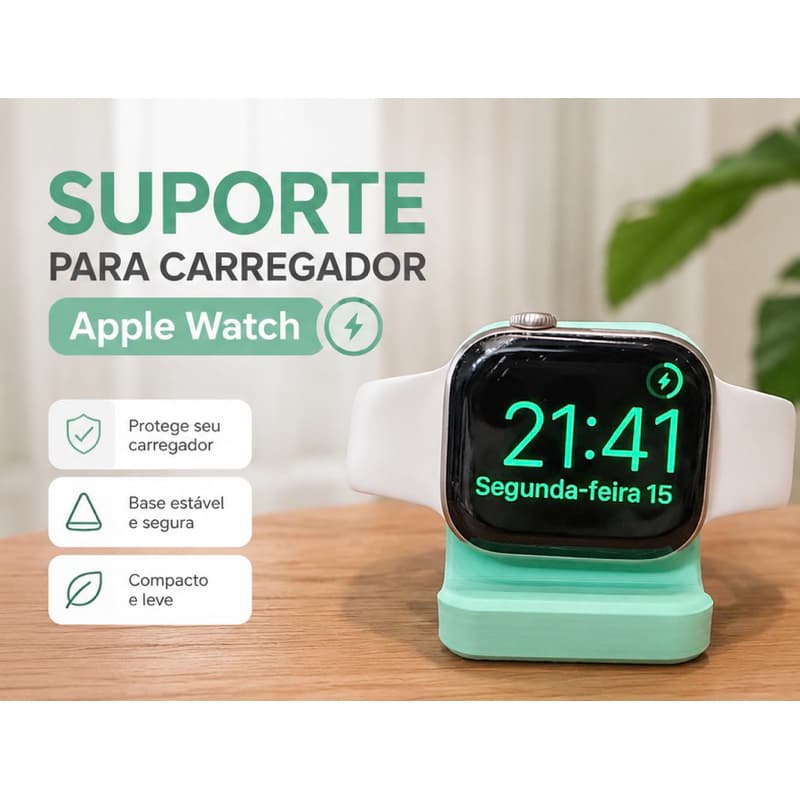 Suporte para Carregador Apple Watch Base de Mesa Organizador Dock 3D