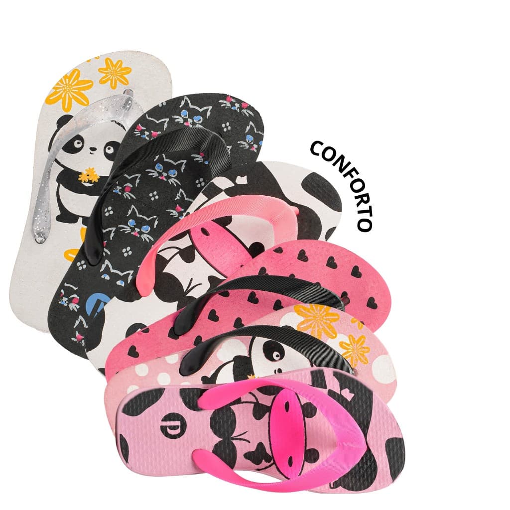 Chinelo Infantil Feminino Passeio Estampado Confortavél