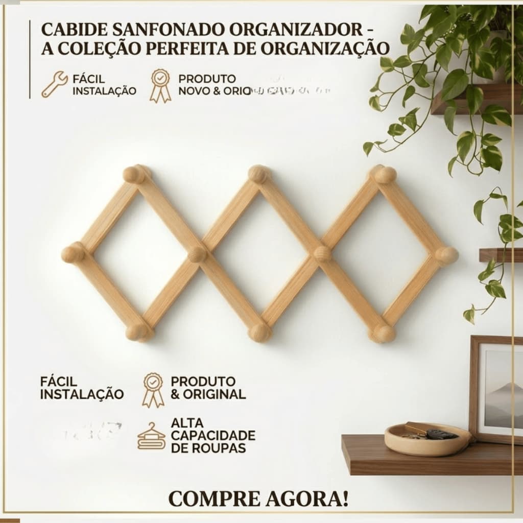 Cabide Sanfonado Retrátil Multifuncional Quarda Roupa Lavanderia Organizador Prático e Compacto