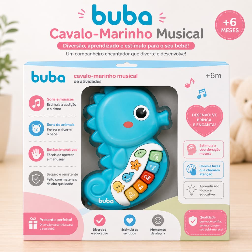 Cavalo-Marinho Musical Buba – Brinquedo Interativo para Bebês