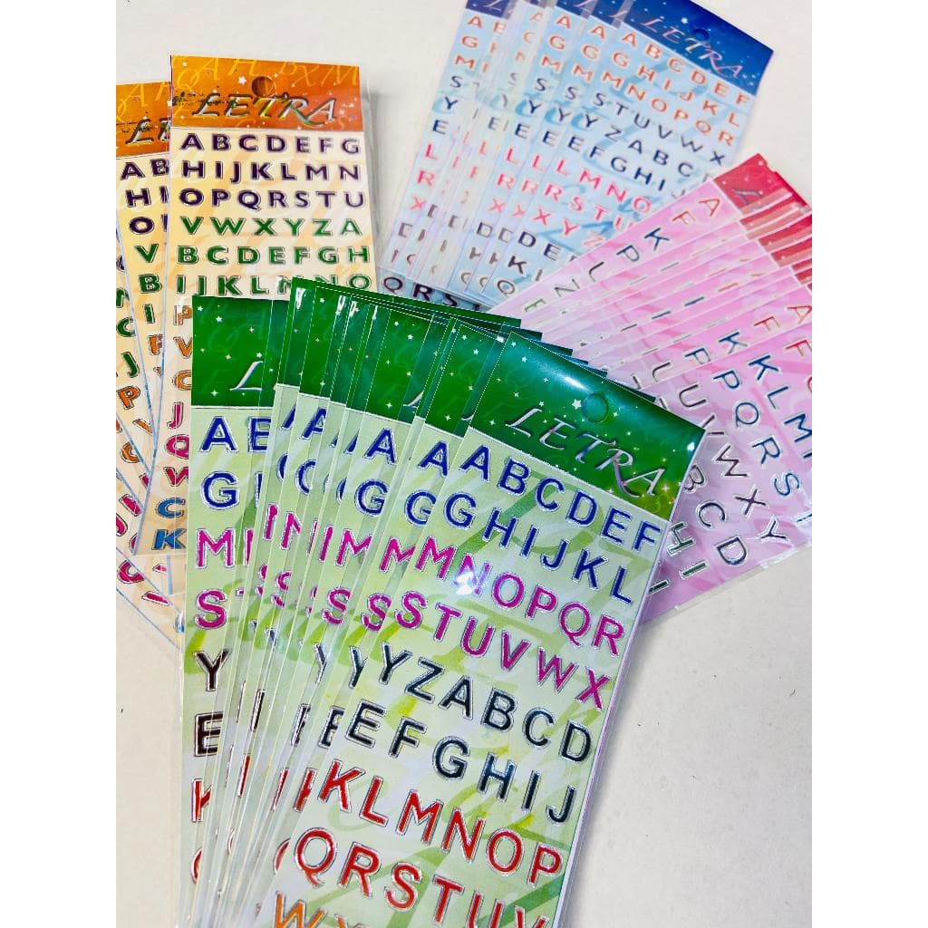 kit 12, 24 e 36 Cartelas de Adesivos/Sticker - Letras