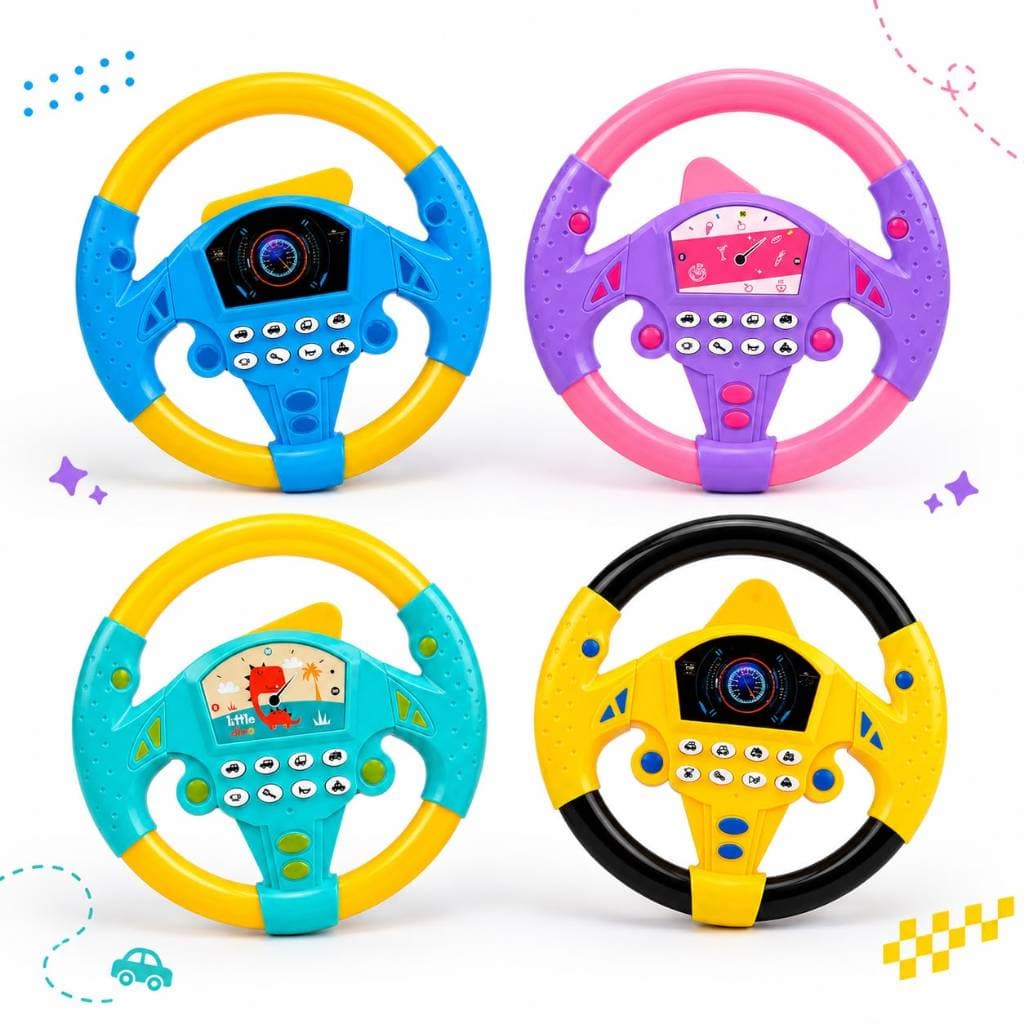 Brinquedo Volante Carrinho Infantil Musical Ventosa Educativo Interativo Som Sensorial Bebê Carro