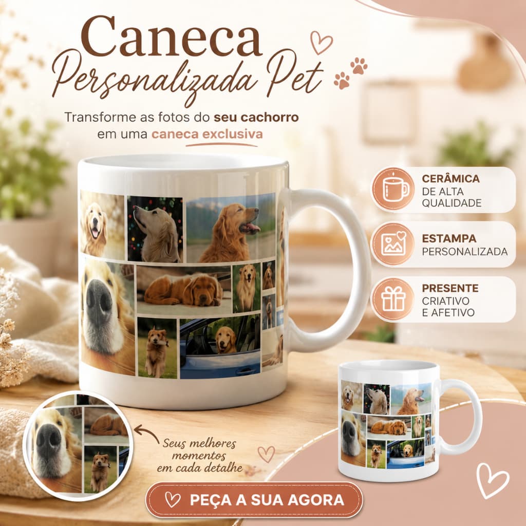 Caneca Personalizada com Foto do seu Pet