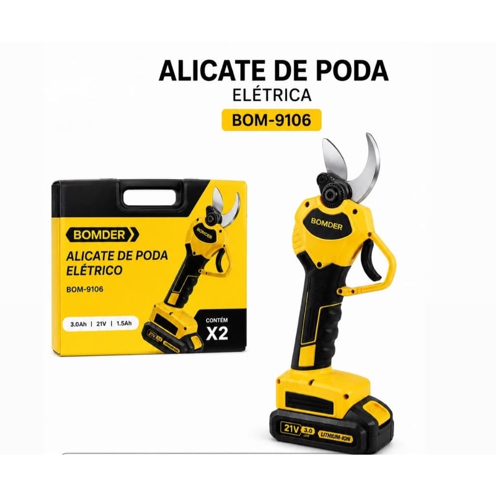Tesoura De Poda Elétrica Sem Fio 21V Forte Profissional Bomder 9106