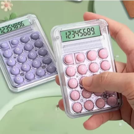 Mine Calculadora de Bolso Transparente de Cores variadas