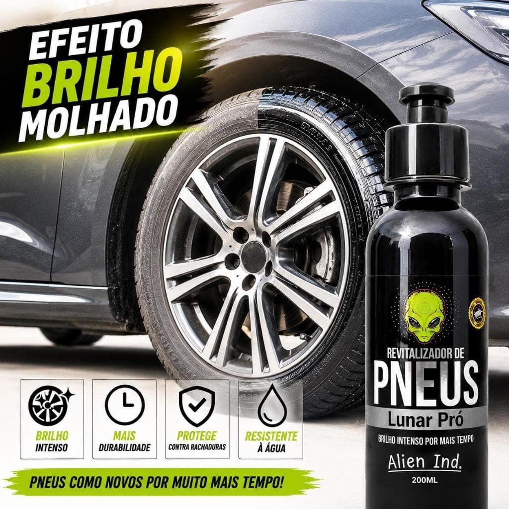 Pretinho de Pneus Revitalizador Lunar Pró brilho molhado - Alien Ind.