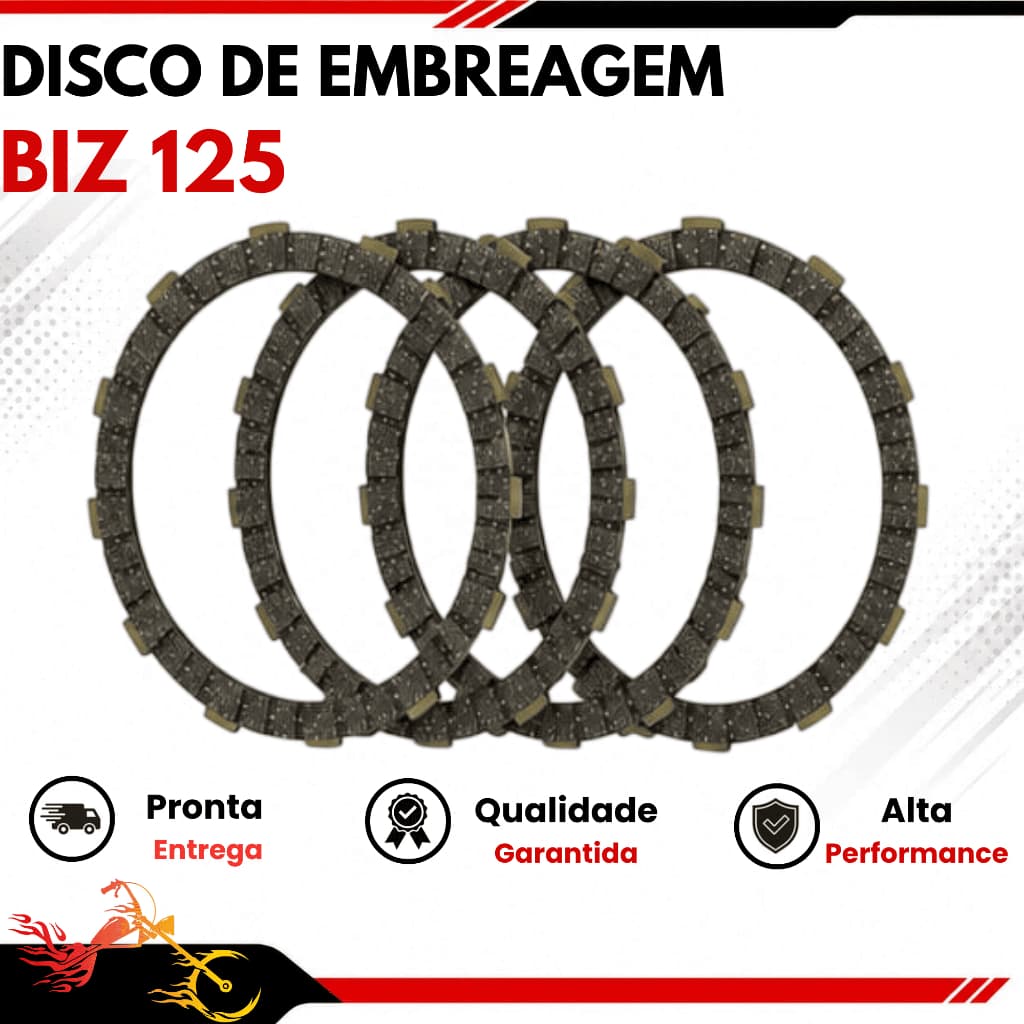 Disco de Embreagem Honda Biz 125 ES/KS/EX 2005 até 2020 (4 PEÇAS)