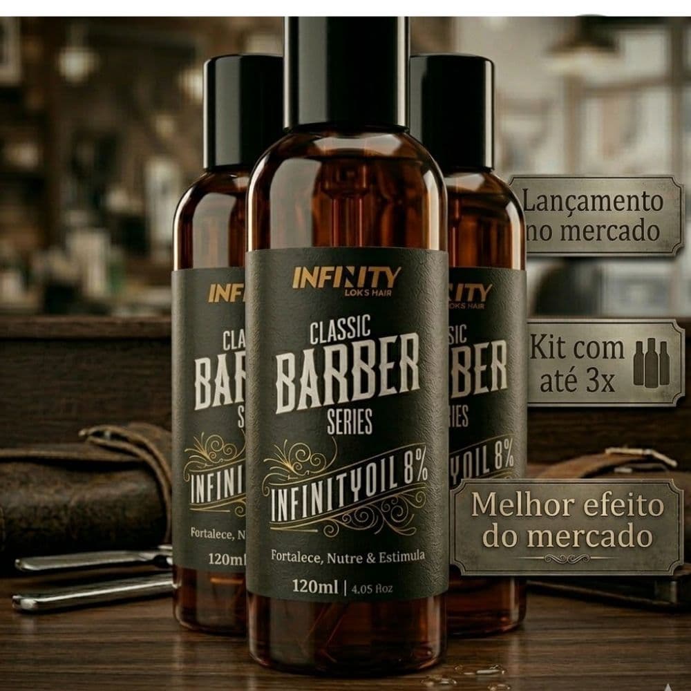 Kit 3x Tônico Capilar  120ml Serum de Crescimento Infinity Classic Barber Series- Cabelo Barba Sobrancelha - Lançamento