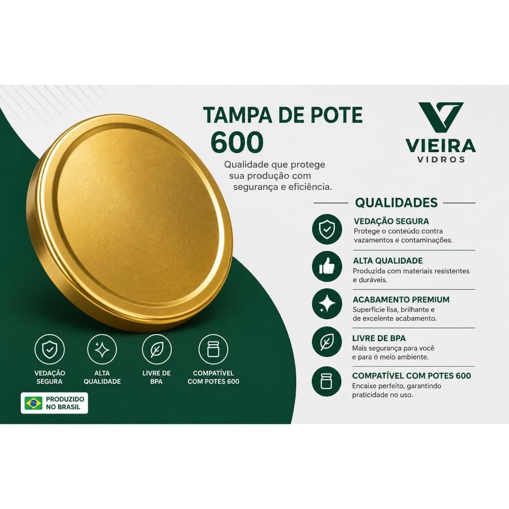 Kit Tampas Metálicas 74mm para Vidro de Conserva, Doces, Pimentas