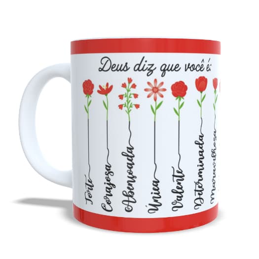 Caneca personalizada Gospel Salmos: Deus Está no Meio Dela Presente Cristão Porcelana 325ml