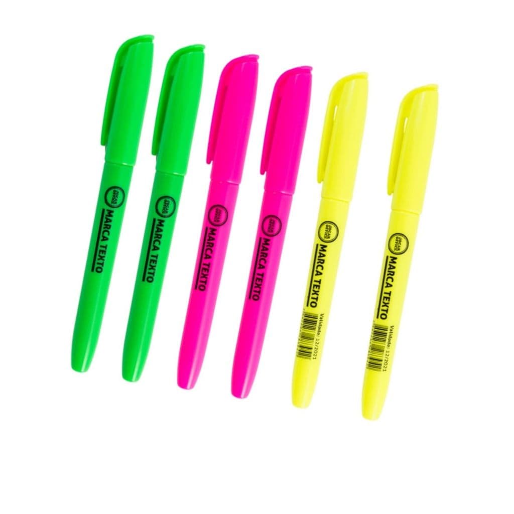 Marca Texto Jocar Office kit Com 6 Unidades 3 cores.