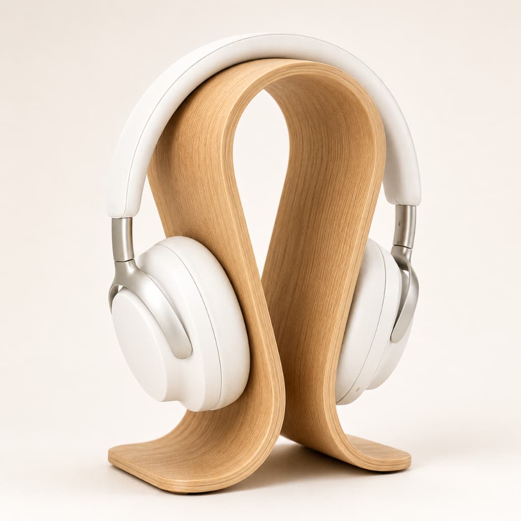 Suporte para Headphone e Headset Gamer Organizador de Desktop Efeito Madeira