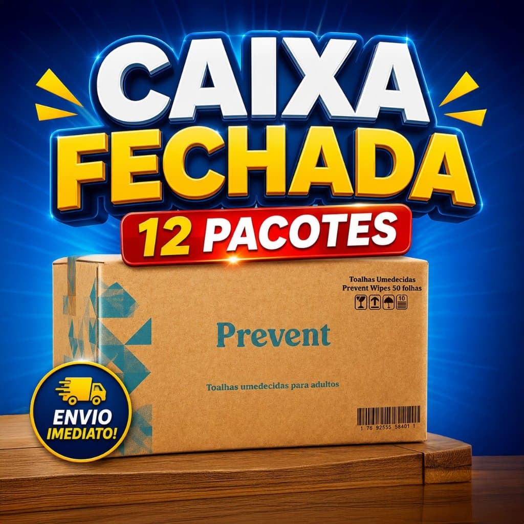 CAIXA FECHADA LENÇOS UMEDECIDOS ADULTO, HIGIENE INTIMA, BANHO DE LEITO PREVENT WIPES