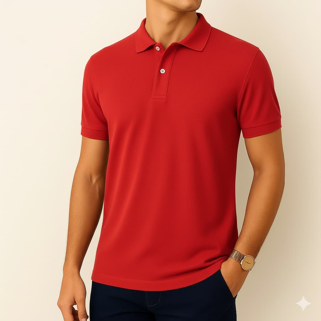 Camisa Polo Masculina Piquet Manga Curta Gola Botão Casual