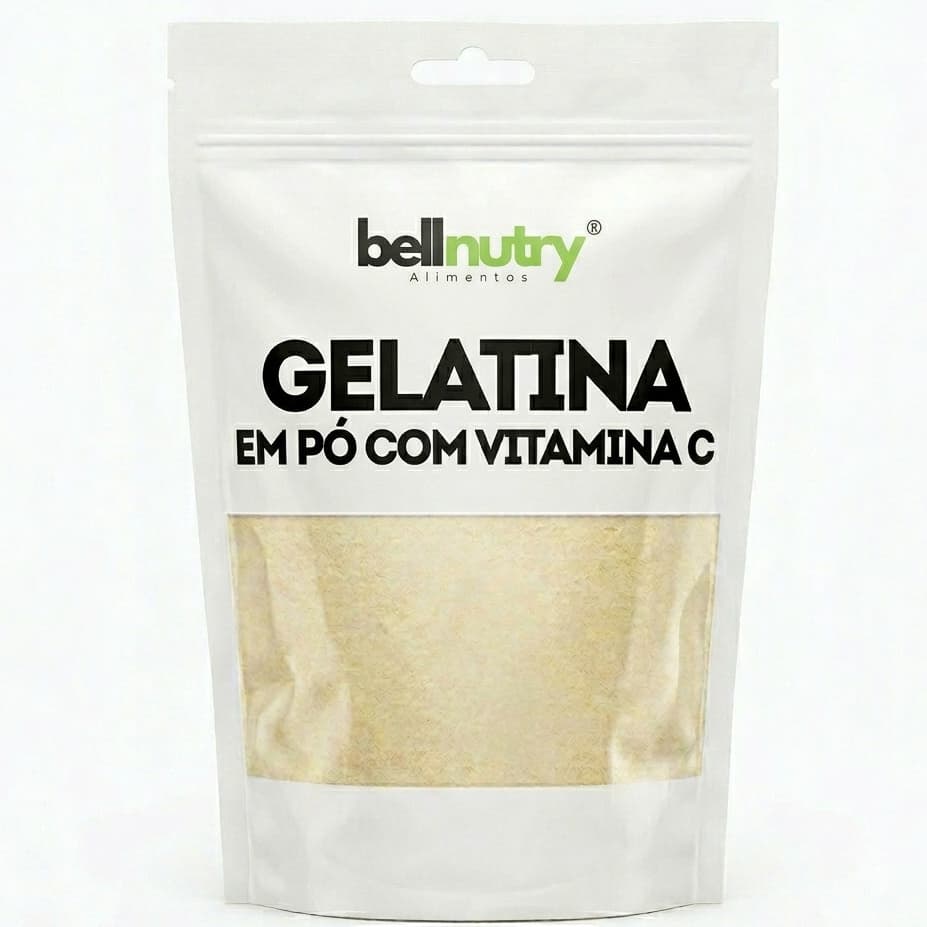 Gelatina com Vitamina C 1kg Sem Sabor Artificial BellNutry Enriquecida Com Vitamina C