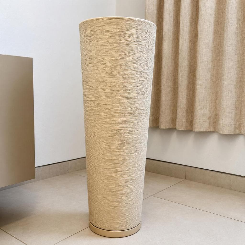 Vaso para Plantas Coluna Ibiza Escovada 71cm Com Prato Coletor incluso