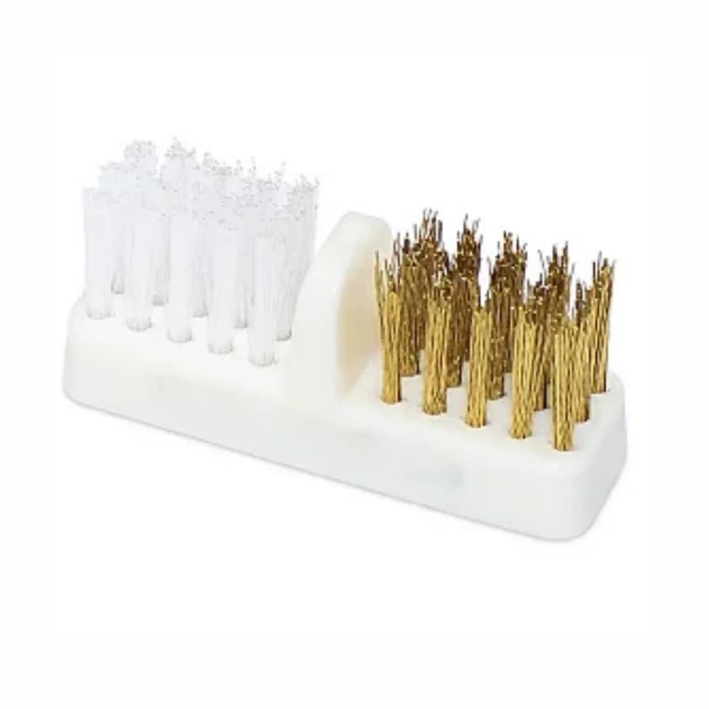 Escova para Limpeza de Brocas e Pincéis de Manicure Dupla Face Nylon e Aço Profissional.