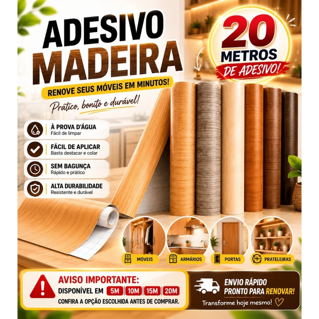 5/10/15/20 Metros Adesivo Papel de Parede Autocolante 5m x 45cm Madeira Mármore Geométrico 2,25m²