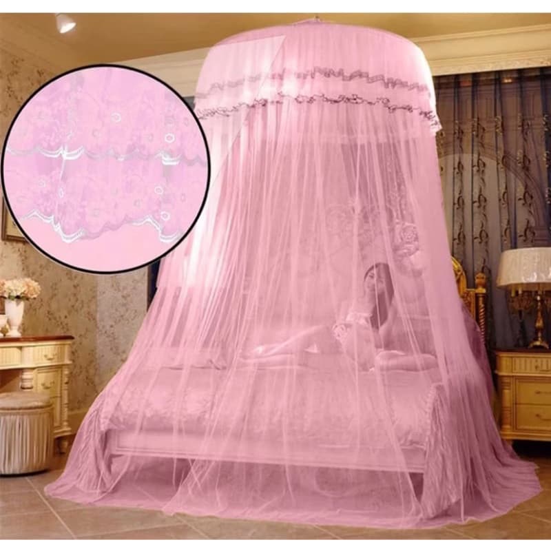 Mosquiteiro Indiano Casal com Elástico | Dossel para Cama com Babado em Bico Luxo | Tela Contra Mosquito