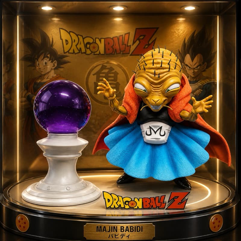Action Figure Babidi Com Luminária Bola De Cristal Majin Boo Dragon Ball Z