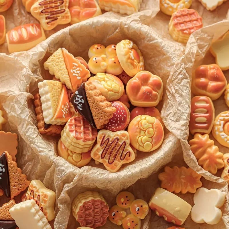 Mini Comidas Decorativas Estilo Padaria para Casa de Boneca
