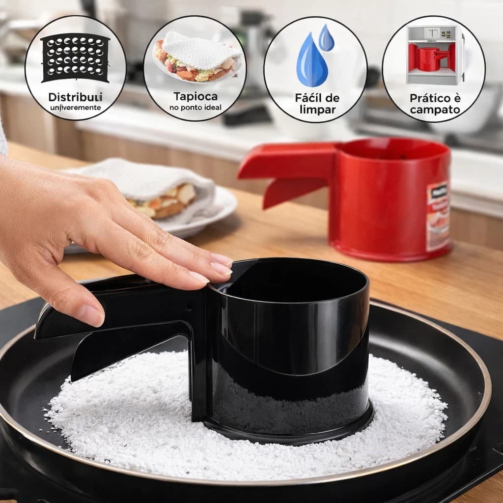 Tapioqueira Manual Alça Prensa Tapioca Modelador Forma Tapioca Caseira Utensilio Cozinha Sortida