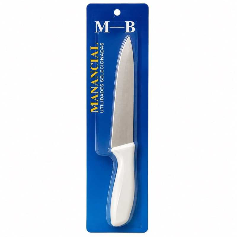 Faca de Cozinha 31cm Manancial Aço Inox Multiuso Churrasco Carnes Legumes Frutas