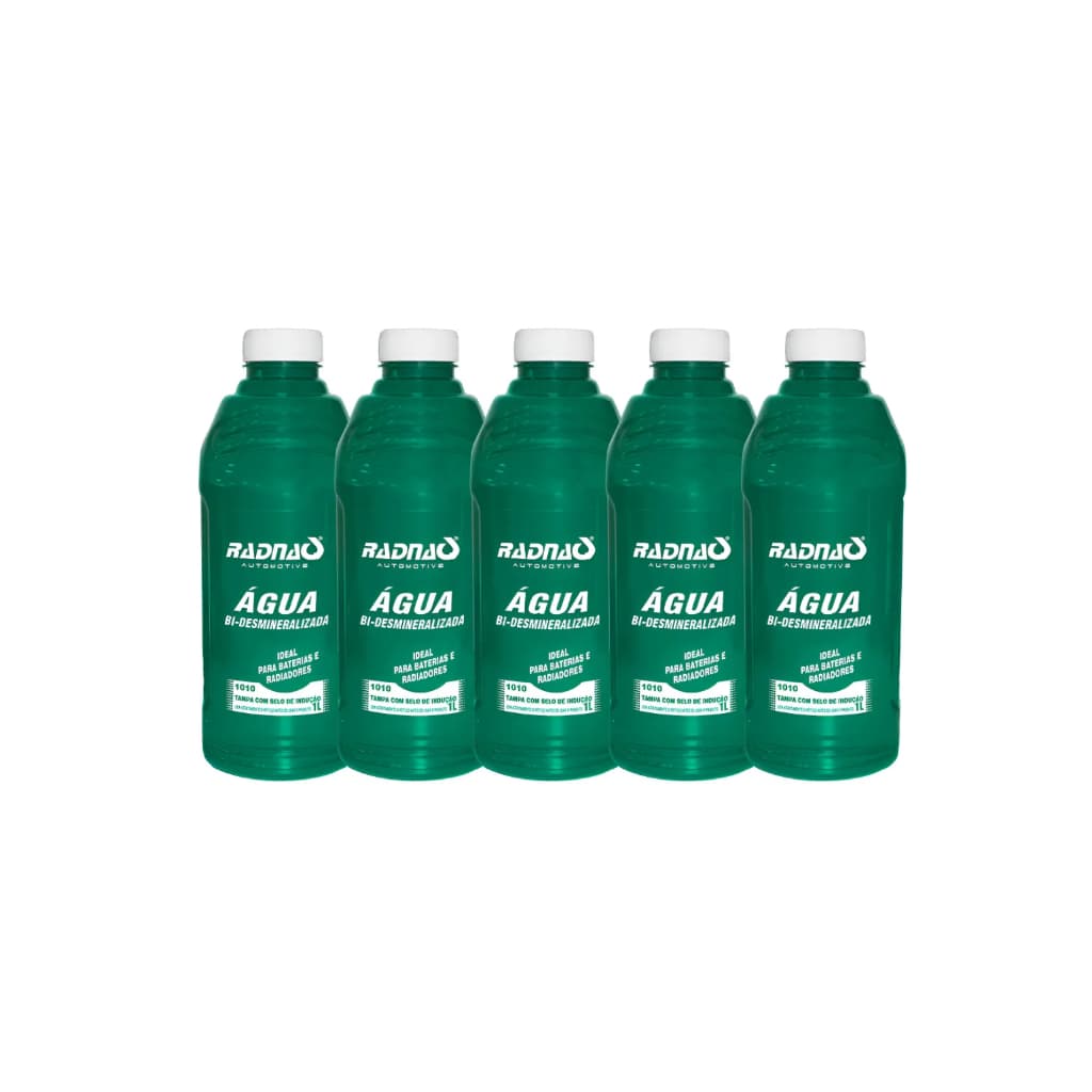 Kit 5 Água Bi-desmineralizada Radnaq P/ Radiador Bateria Incolor