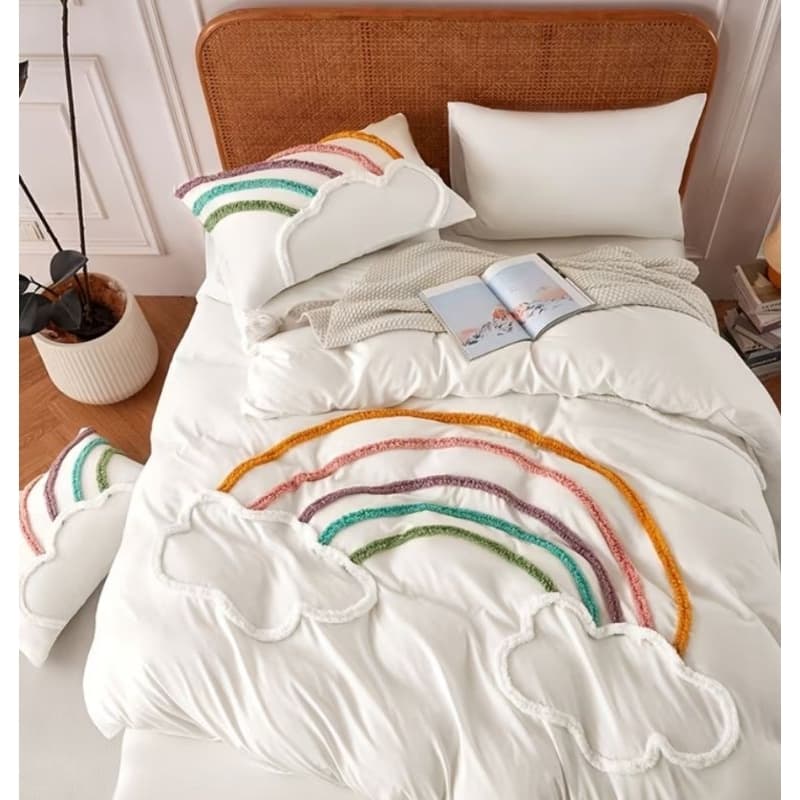 Conjunto de 2 Peças de arco íris,conjunto roupa de cama pra criança. Conjunto arco íris para criança