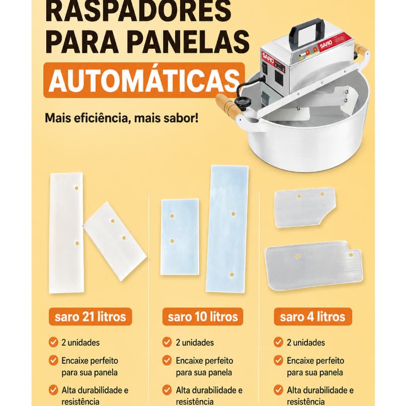 Kit 2 Raspadores De Silicone Misturador Panela Saro 4 LITROS / 10 LITROS / 21 LITROS