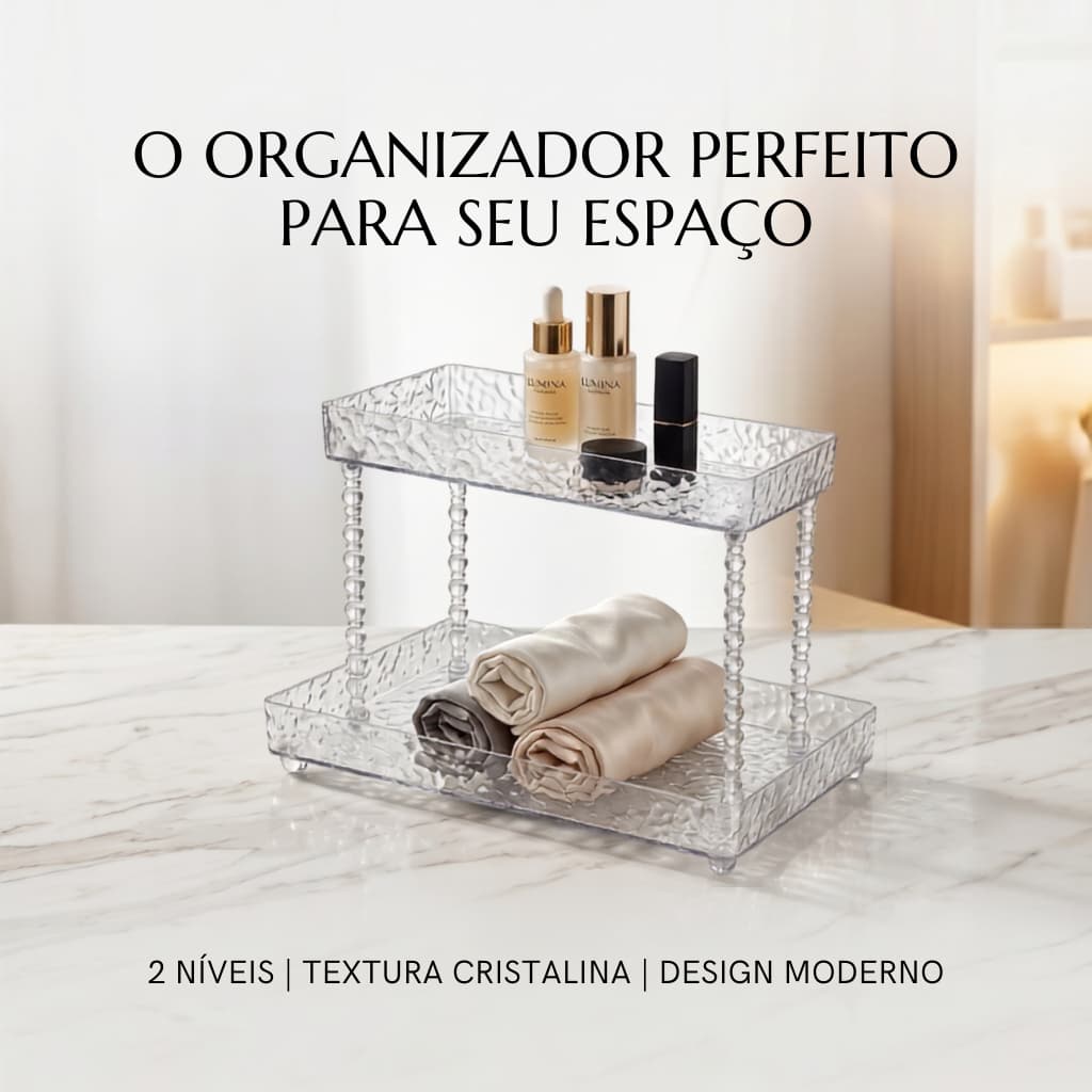 Prateleira organizadora 2 andares Maquiagem perfumes