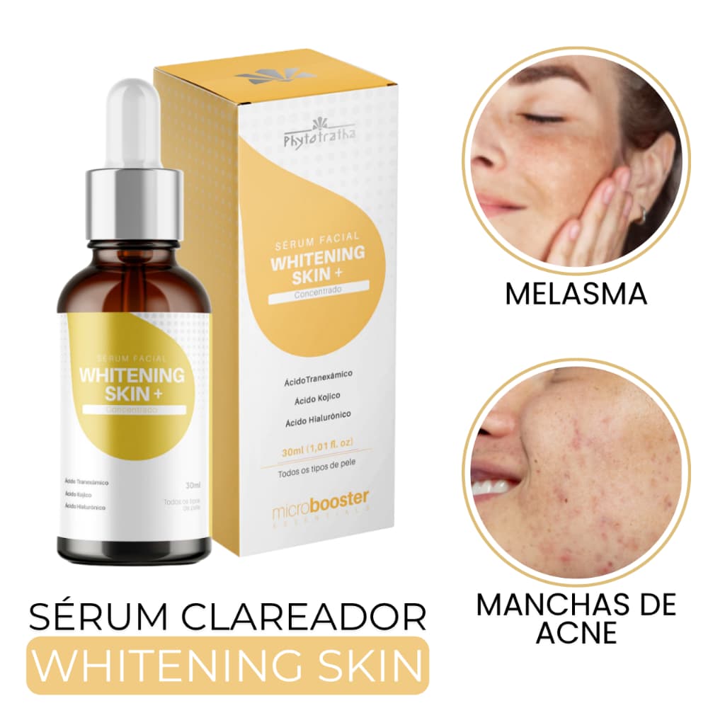 Sérum Clareador Rosto Manchas e Melasma - Whitening Skin Phytotratha 30ml