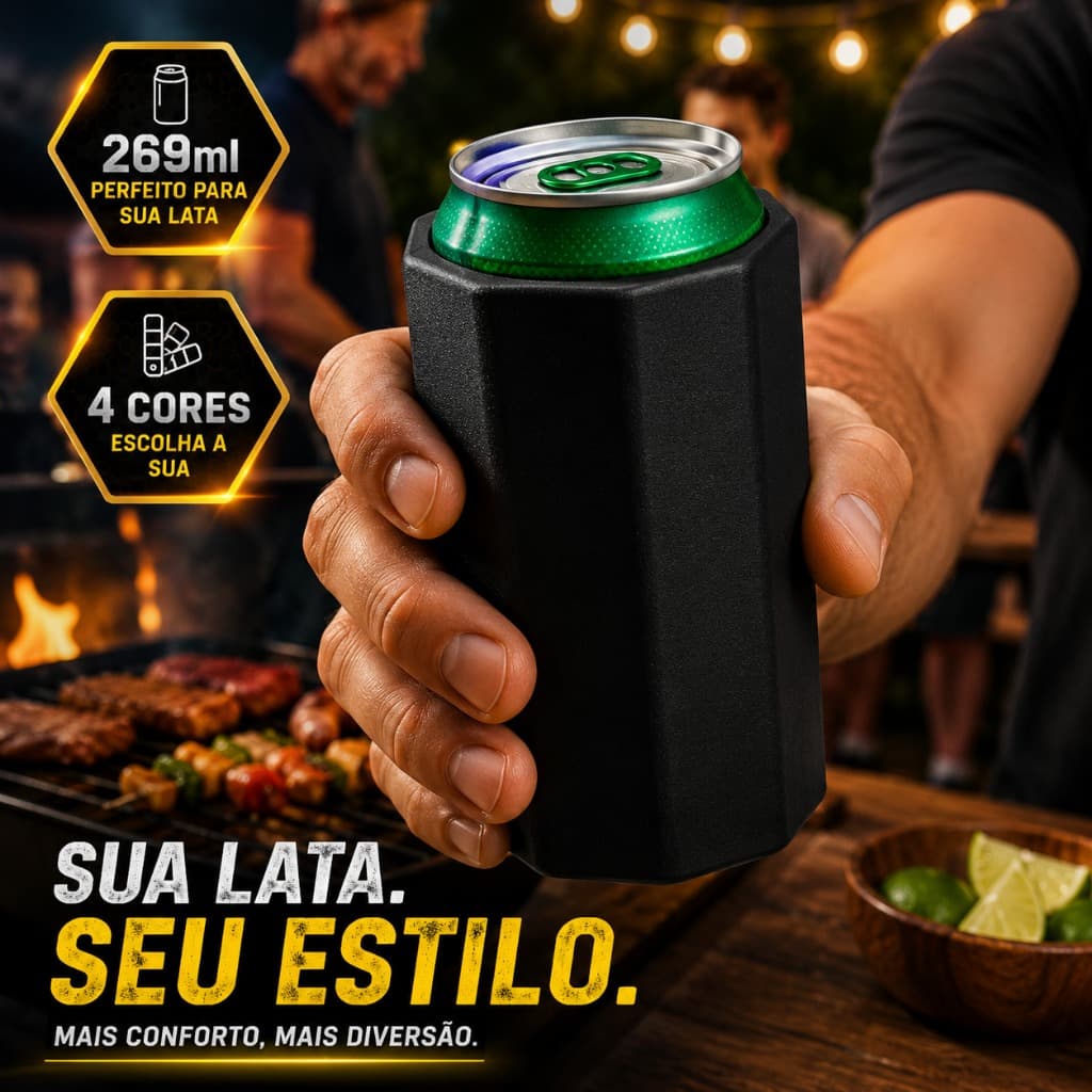 Kit Porta Lata - 269ml Design Moderno Não Quebra - Kit 5un / 10un / 15un