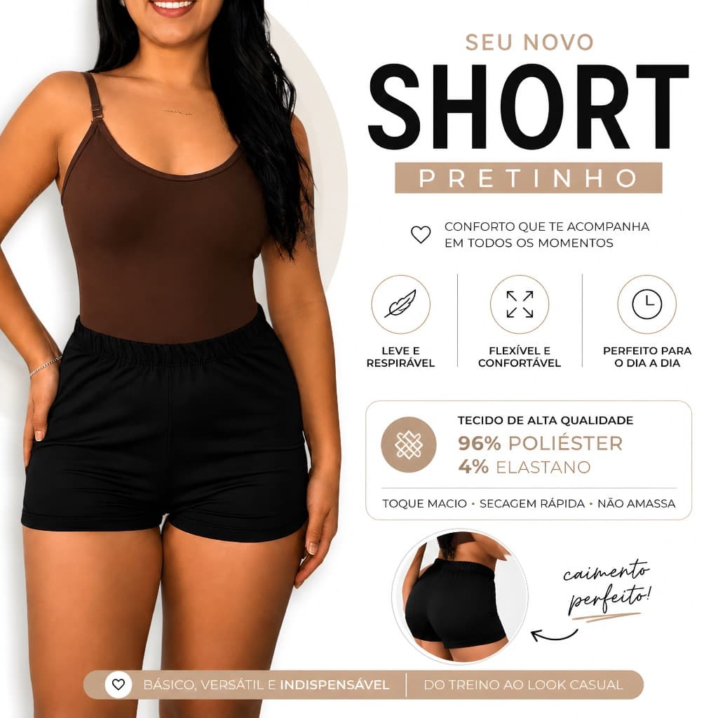 Short feminino Musculação Dry Fit Secagem Rápida Respirável Leve Esportivo Promoção zero transparenccia