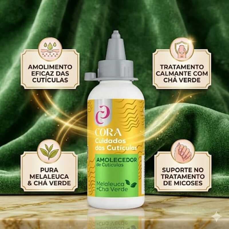 Amolecedor de Cutículas Amolex Melaleuca + Chá Verde Aplicador 100ml Cora | Hidratação e Cuidado Profissional