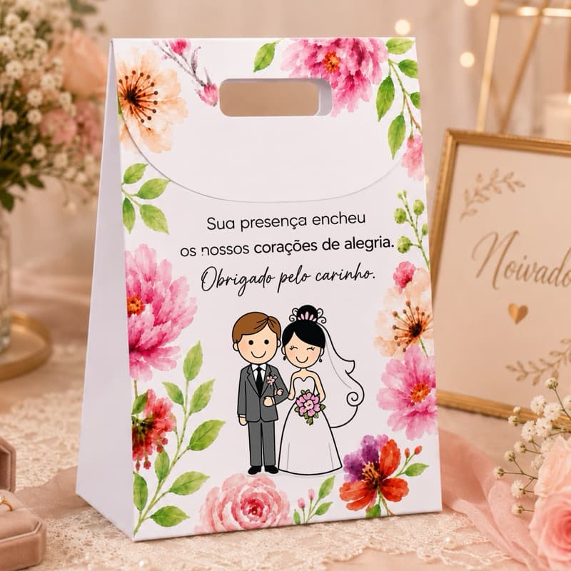 kit Sacola Personalizada P | Lembrancinha para Batizado, Casamento, Aniversário e Eventos Noivado