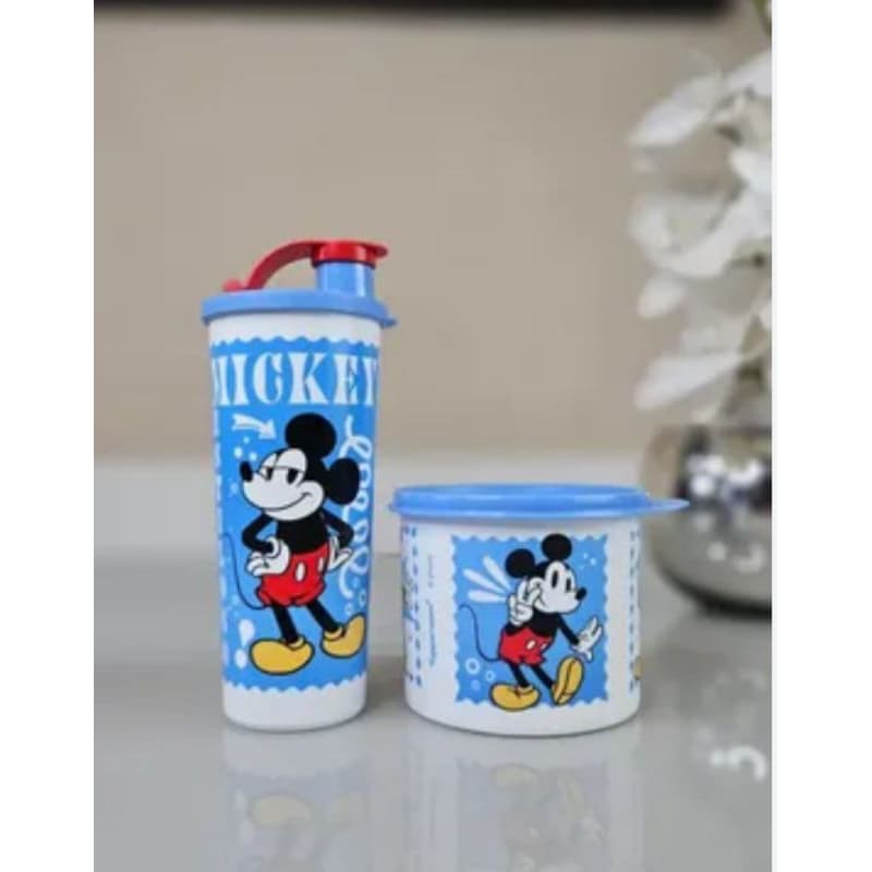 Tupperware Kit Pop Mickey Copo Com Bico 470ml Tupper Redondinha 500ml.