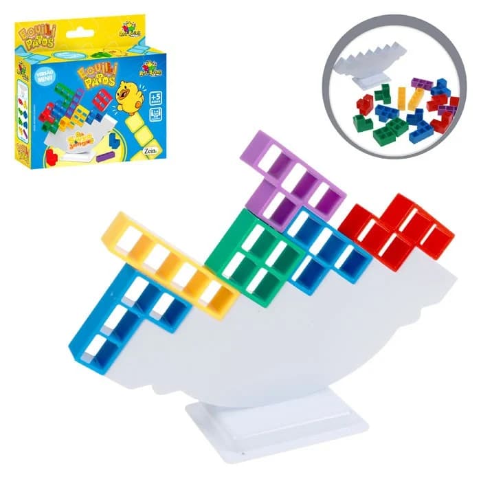 Mini Jogo torre Encaixe/Equilibre Patos Divertido E Interativo