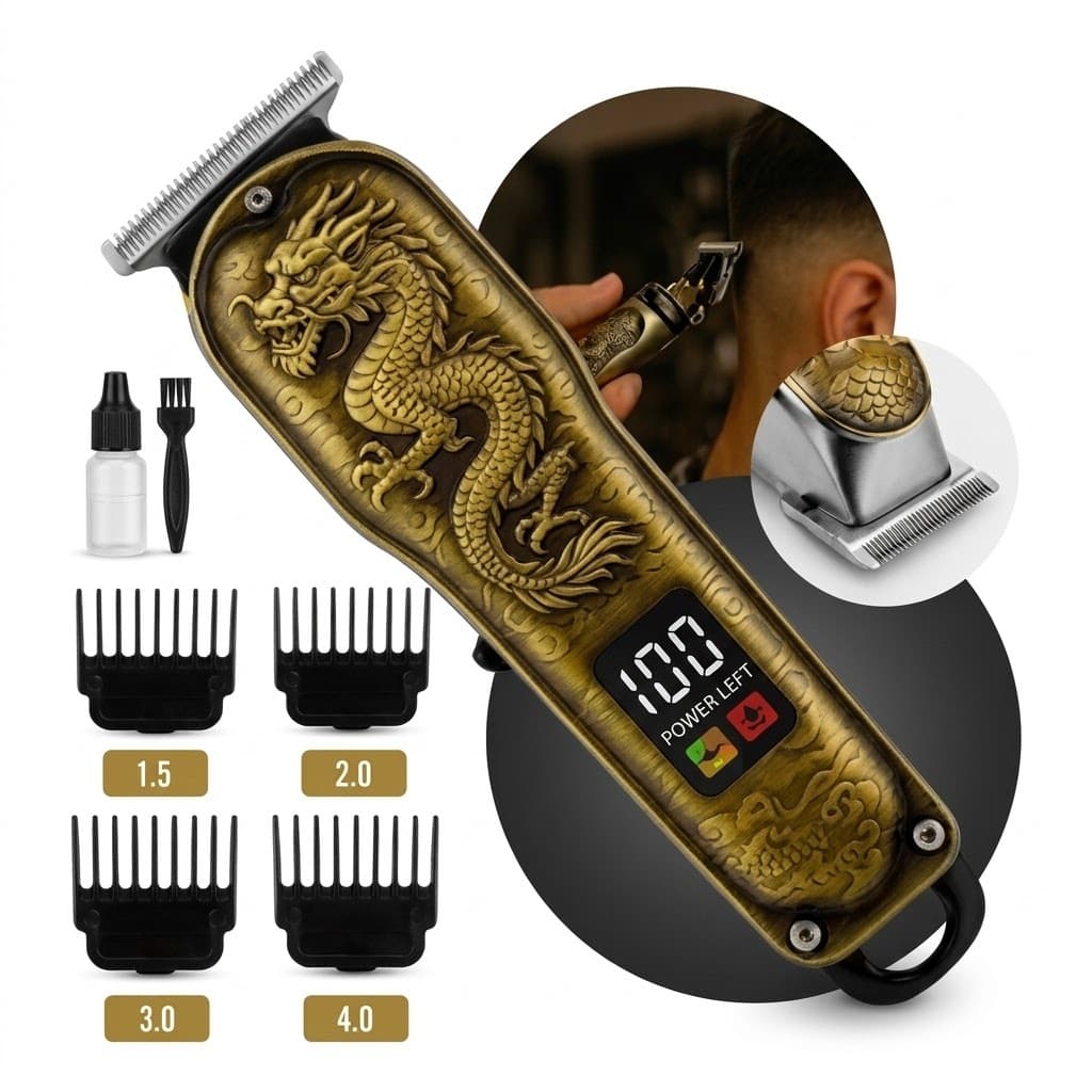 Máquina De Cortar Cabelo Metal Profissional Smart Lcd Barbeador Elétrico dedicada Sem Fio