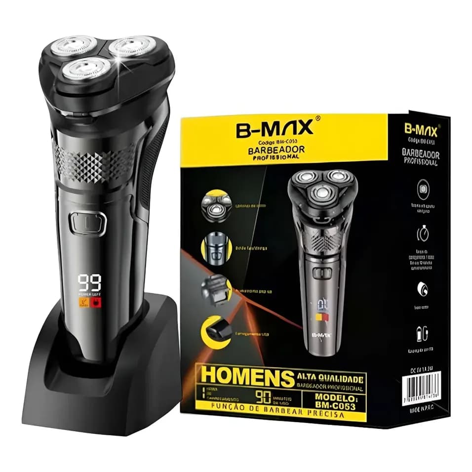 Barbeador Elétrico B Max 3 Lâminas Bm C053 À Prova D'água