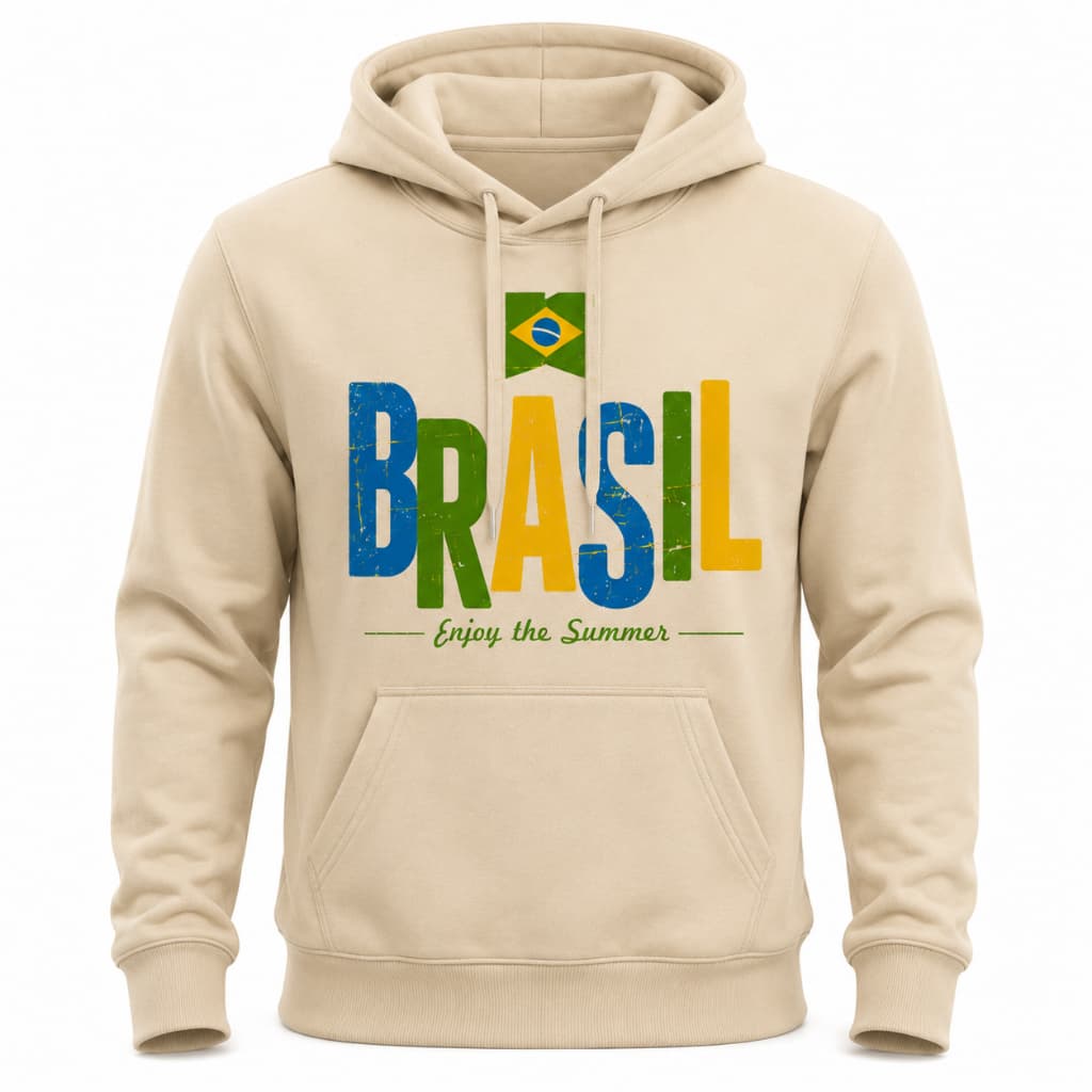 Blusa Moletom Masculino BRASIL COPA 2026 Flanelado Canguru com Capuz Unissex