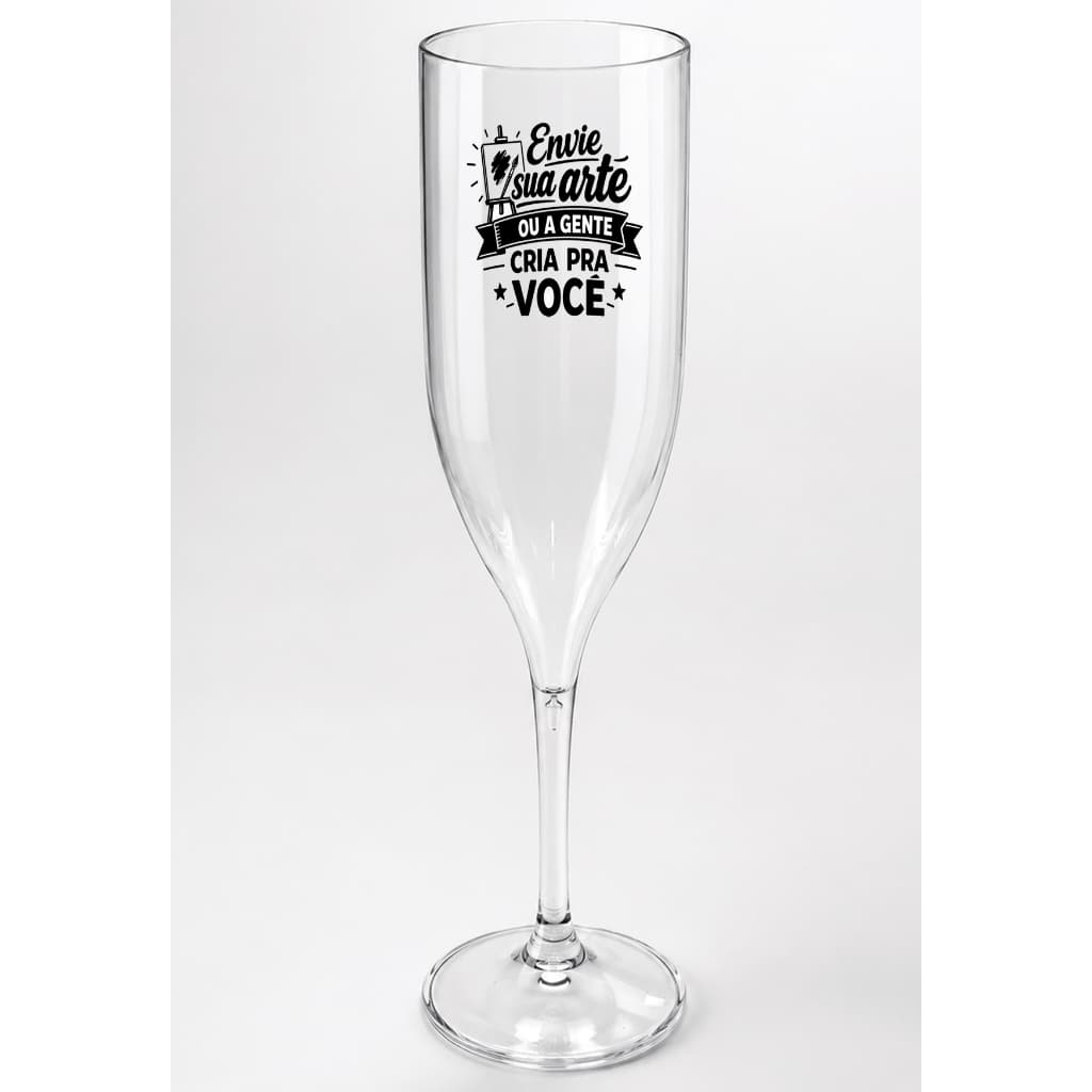 Kit Taça de Espumante Champanhe Premium 220ml Acrílica Transparente Cristal Personalizada