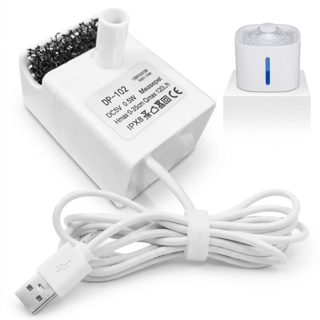 Bomba De Água Para Bebedouro Gato  Cachorro USB Motor  Fonte Pet  Silenciosa Eficiente LED