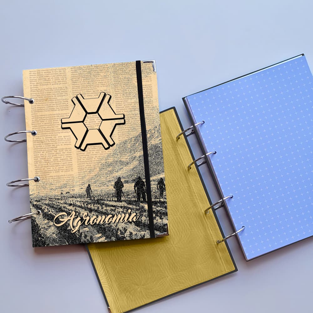 Caderno Argolado Agronomia Vintage (Capa e Argolas) Universitário Colegial A5 Fichário agronoma agronomo