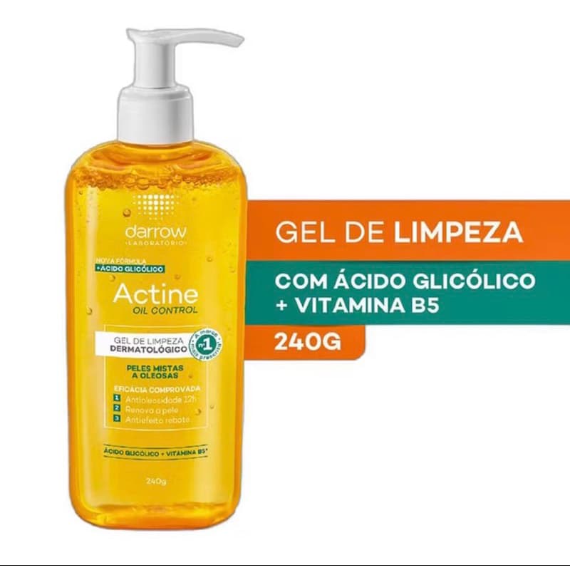 Actine Oil Control Gel 240g   - Eficaz no Controle de Oleosidade e Prevenção de Acne