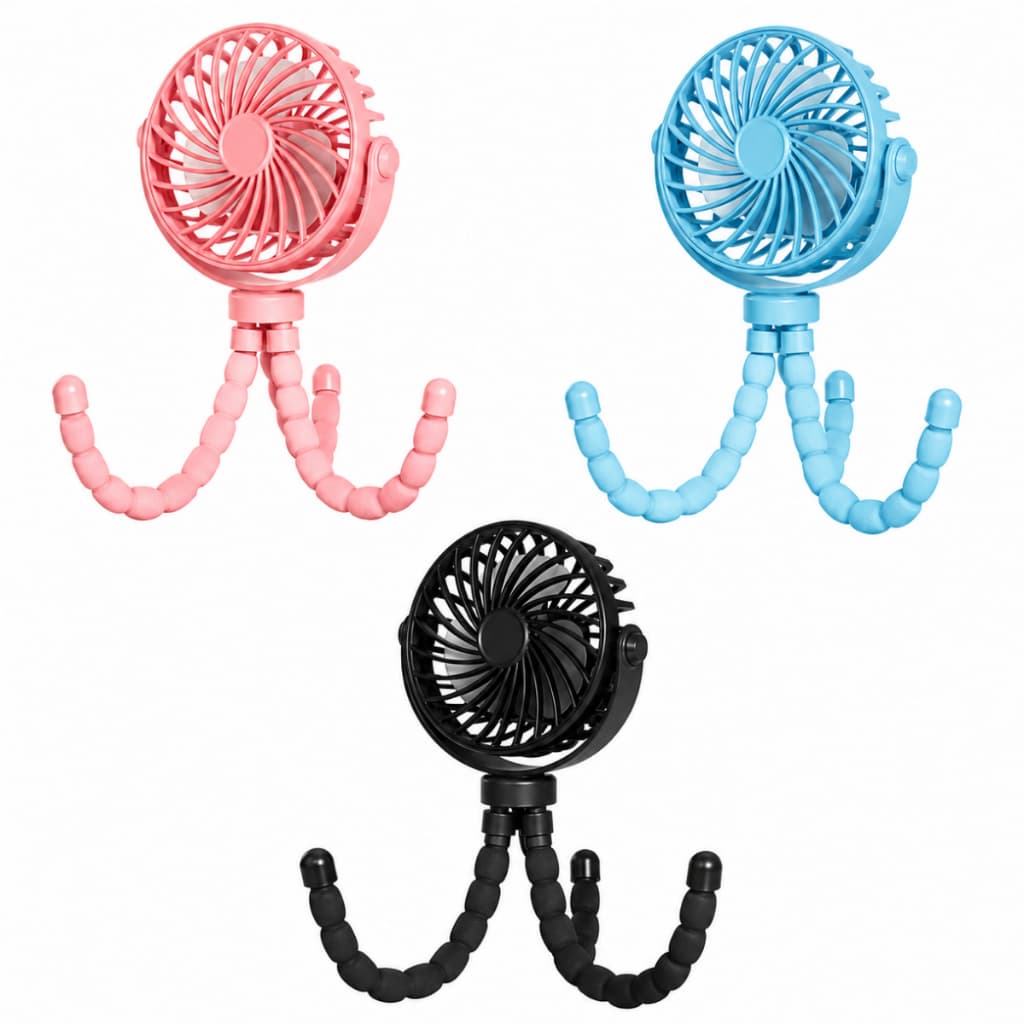 Ventilador Para Carrinho de Bebê Portátil Recarregável Mini Ventilador de Mesa Pequeno Articulado