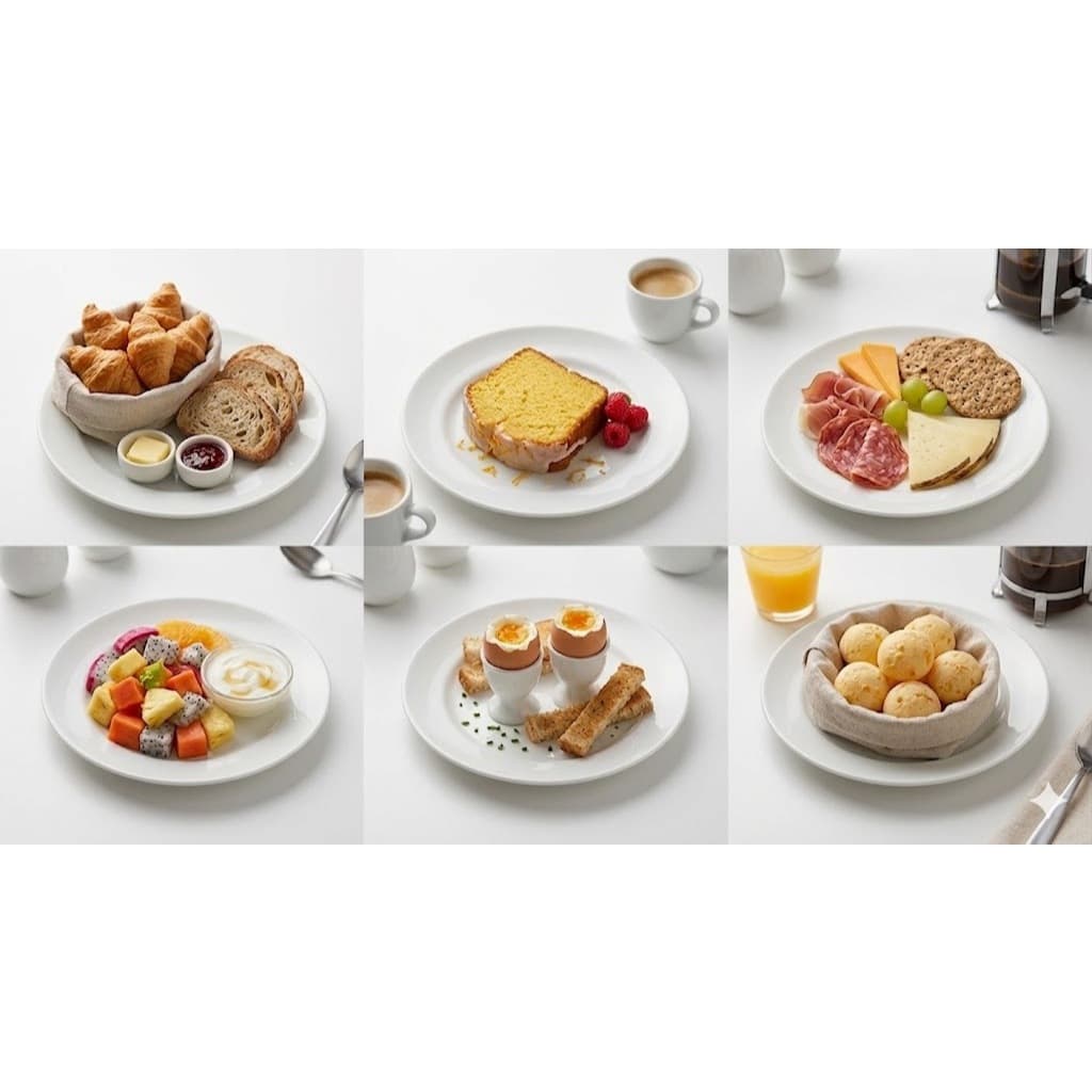 Jogo de Prato de Porcelana  Branca Lisa Para Sobremesa Bolo Pão Para 12 Unidades Restaurante Buffet Bar Hotel
